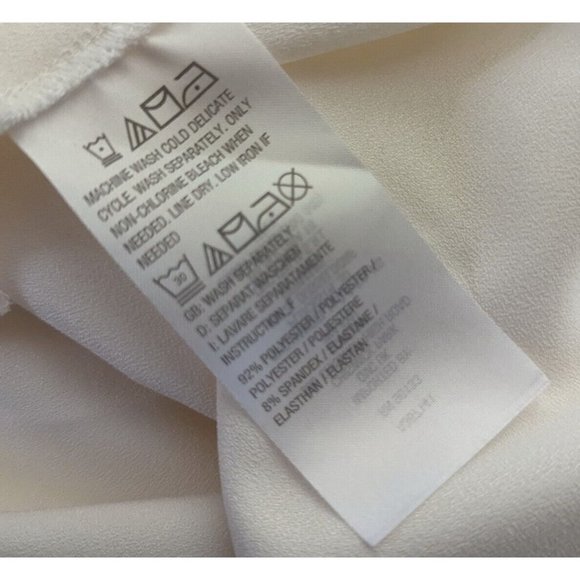 Linea Louis Dell'Olio Blouse Cream Scarf Top Shirt Misses Size 14 - Picture 8 of 9